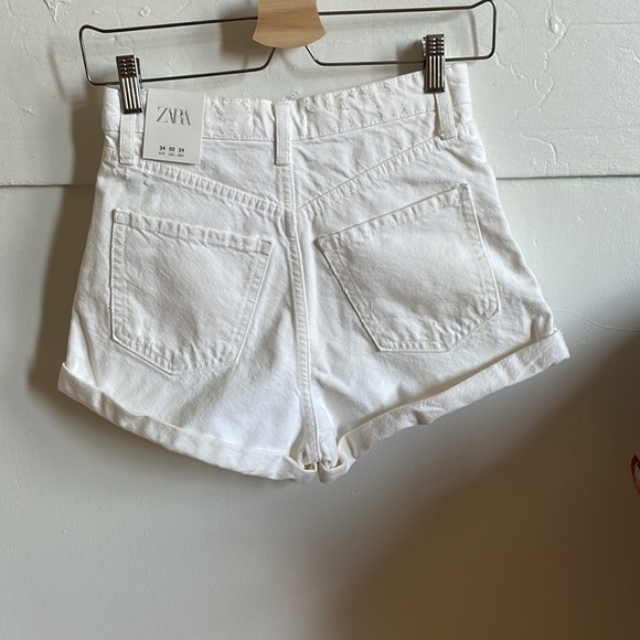 ZARA Women’s White Jean Shorts NWT - Picture 3 of 6